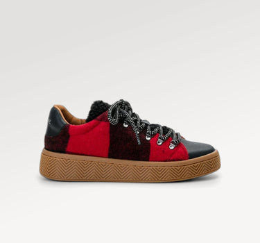 Ginger Sneaker Seiden schottisch schwarzer Karmin